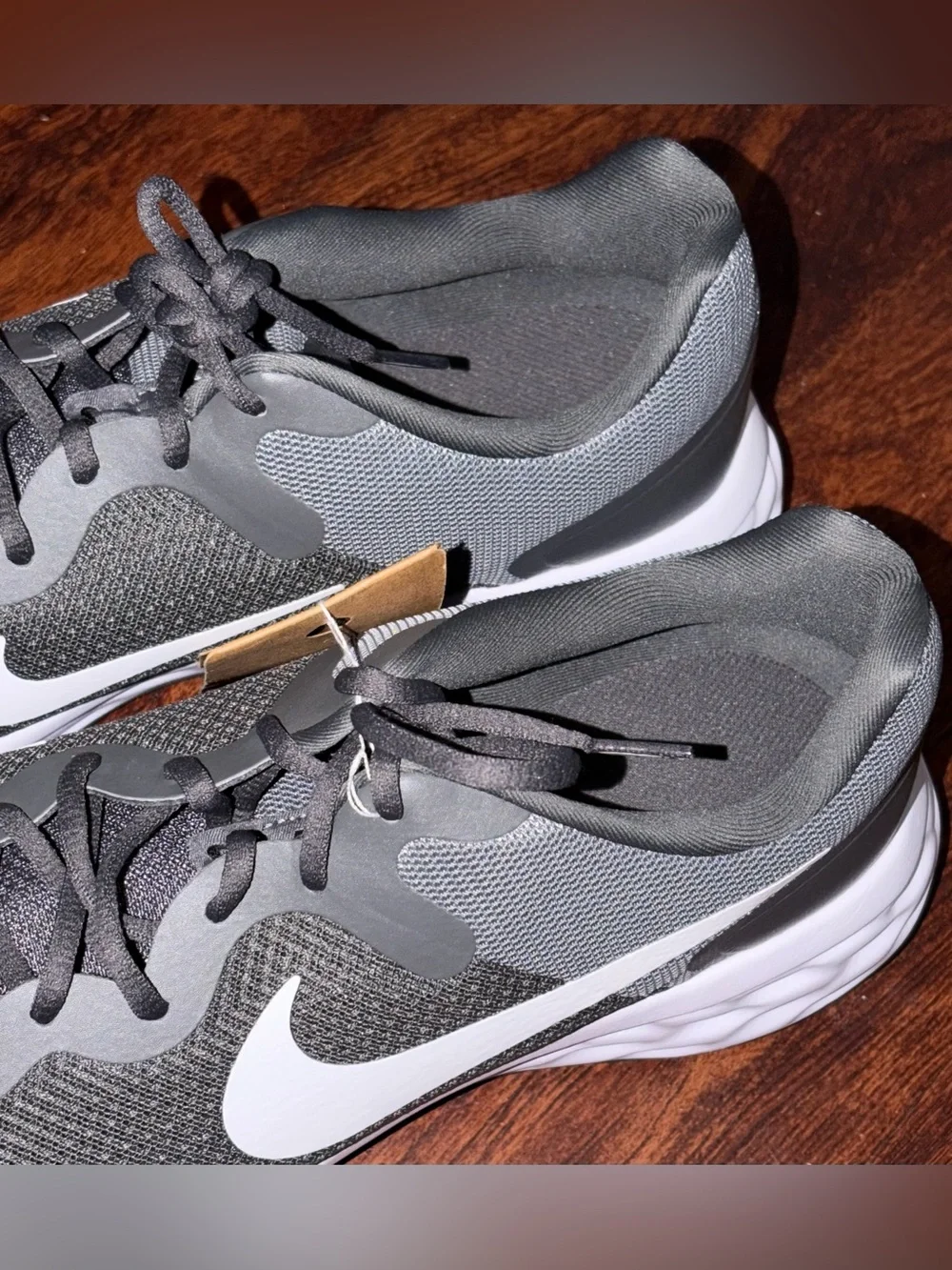 Nike size 12 Mens Gray Running Shoes with White Swoosh